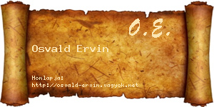 Osvald Ervin névjegykártya