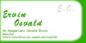 ervin osvald business card